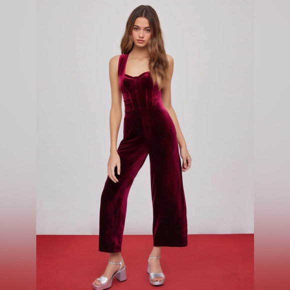 Cider Pants - Cider Velvet Wine Jumpsuit